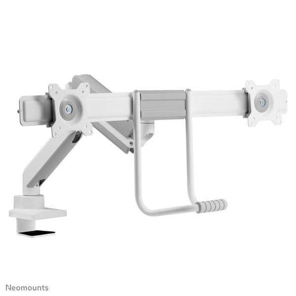 Neomounts ds75-450wh2 draaibaar scherm bureaubevestiging, 2 schermen, topfix klemring