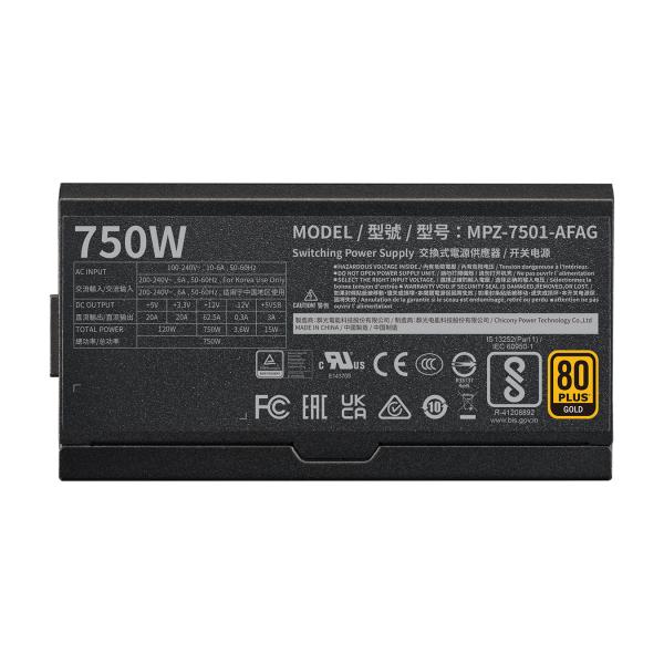 Coolermaster mpz-7501-afag-beu v750gold i multi, atx 3.0, 750w, stcm, semi-digitaal