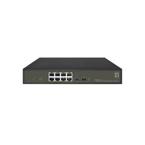 Levelone GES-2110p Hilbert 10-poorts gigabit POE Smart Lite beheerde L2-switch, 8x POE-uitgangen, 2x SFP