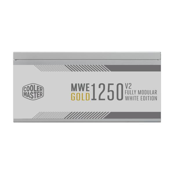 Coolermaster mpe-c501-afcag-3geu mwe gold 1250 v2 wit, atx3.0, 1250w, 90%, 140mm, 3x pcie 6+2