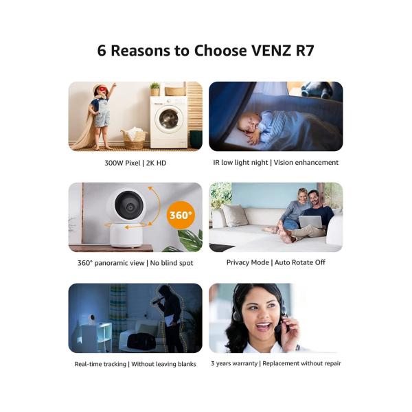 Woox r4259 venz by r4259pt indoor hd camera 360 graden draaibaar