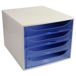 Ladekastje exacompta ecobox lichtgrijs, blauw kunststof