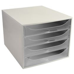 Ladekastje exacompta ecobox wit, transparant kunststof