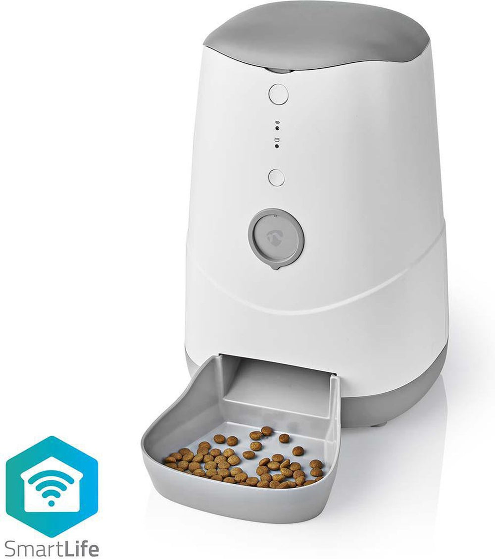 Nedis smartlife automatische voerbak – voor hond kat – voerautomaat met app – 3,7l – wit