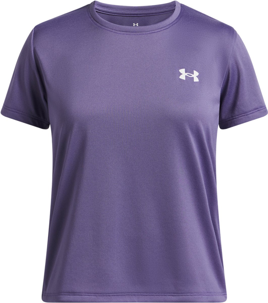 Under armour ua tech ssc-ppl meisjes sportshirt - paars luxe - wit