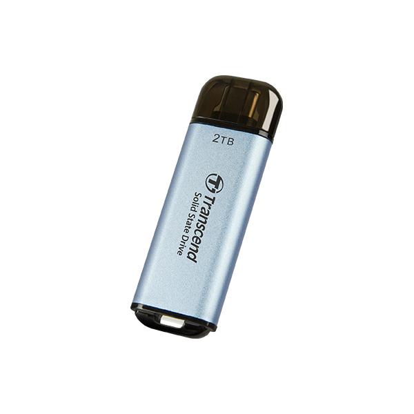 Transcend ts2tesd300c esd300c externe SSD, 2 TB, USB type-C, 10 GB/s, 1050 950 MB/s, blauw