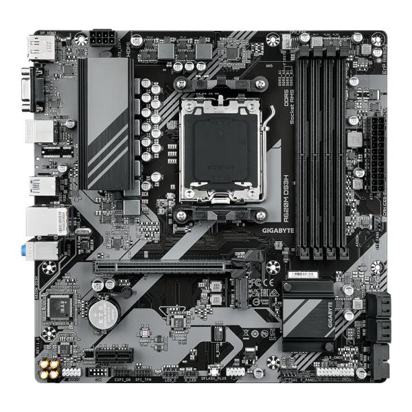 GIGABYTE Gigabyte A620M DS3H (rev. 1.0) AMD AM5, A620, DDR5-SDRAM, 192 GB, USB 3.2 Gen 1, M.2, GbE LAN