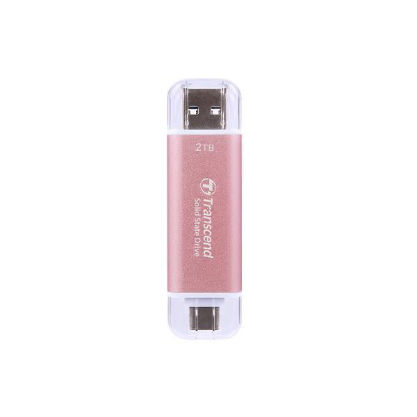 Transcend ts2tesd310p esd310 roze externe ssd, 2 tb, usb 10gbps, type ca, 1050 950 mb s