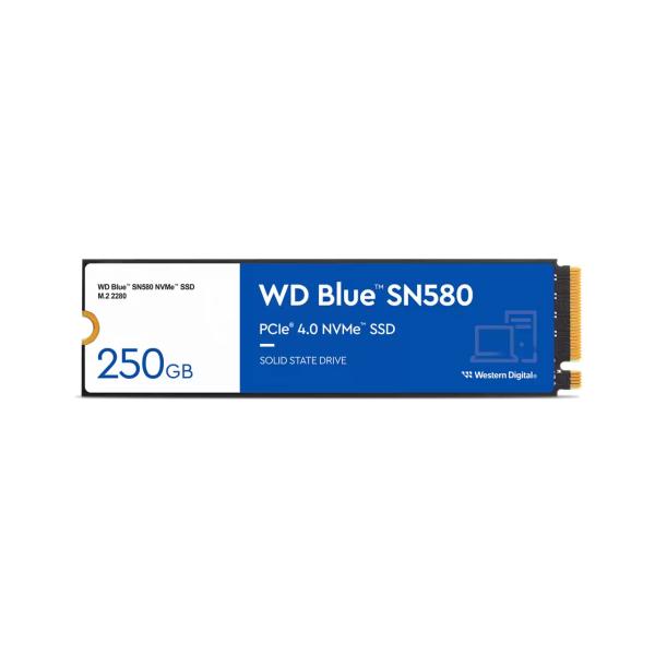 Western Digital WD250G3B0E SN580 WD Blue SSD, 250 GB, M.2 NVME, PCIe Gen 4x4, 4000 MB/s