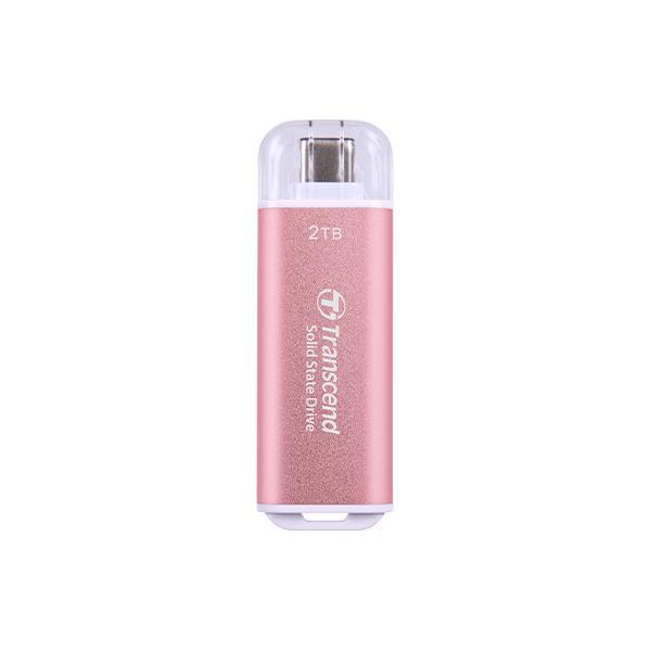Transcend ts2tesd300p esd300 roze externe SSD, 2 TB, USB type-C 10 GB/s, 1050 950 MB/s max