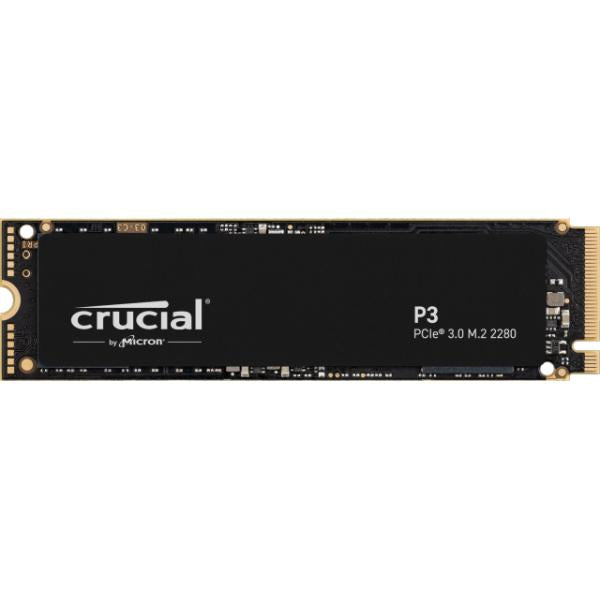 Crucial ct1000p3ssd8 p3 nvme ssd, 1 tb, m.2, pcie 3.0, 3d nand, 3500 3000 mb s, zwart