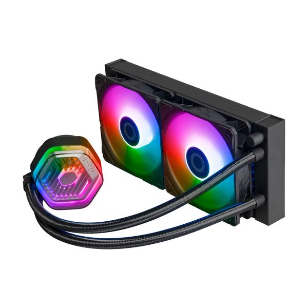 Coolermaster mlx-d24m-a25pz-rw masterliquid 240 atmos argb, 4-pins, 2x 120mm, 690-2500 tpm
