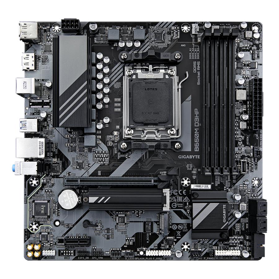 Gigabyte b650m d3hp b650m d3hp, amd am5, ryzen 7000, ddr5 7600 MHz, pci 4.0, 2,5 GB LAN