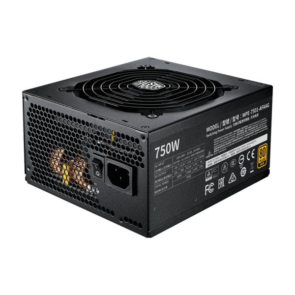 Cooler master mpe-7501-afaag-3eeu mwe gold 750 v2 atx3.1, 750w, 90% @typical, volledig modulair, 120mm