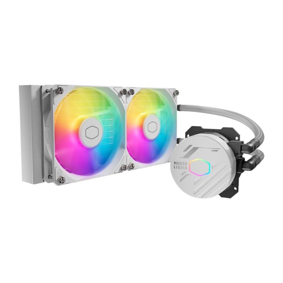 Coolermaster mlw-d24m-a18pa-rw masterliquid 240 core ii argb wit, 2x 120mm argb, 4-pins pwm