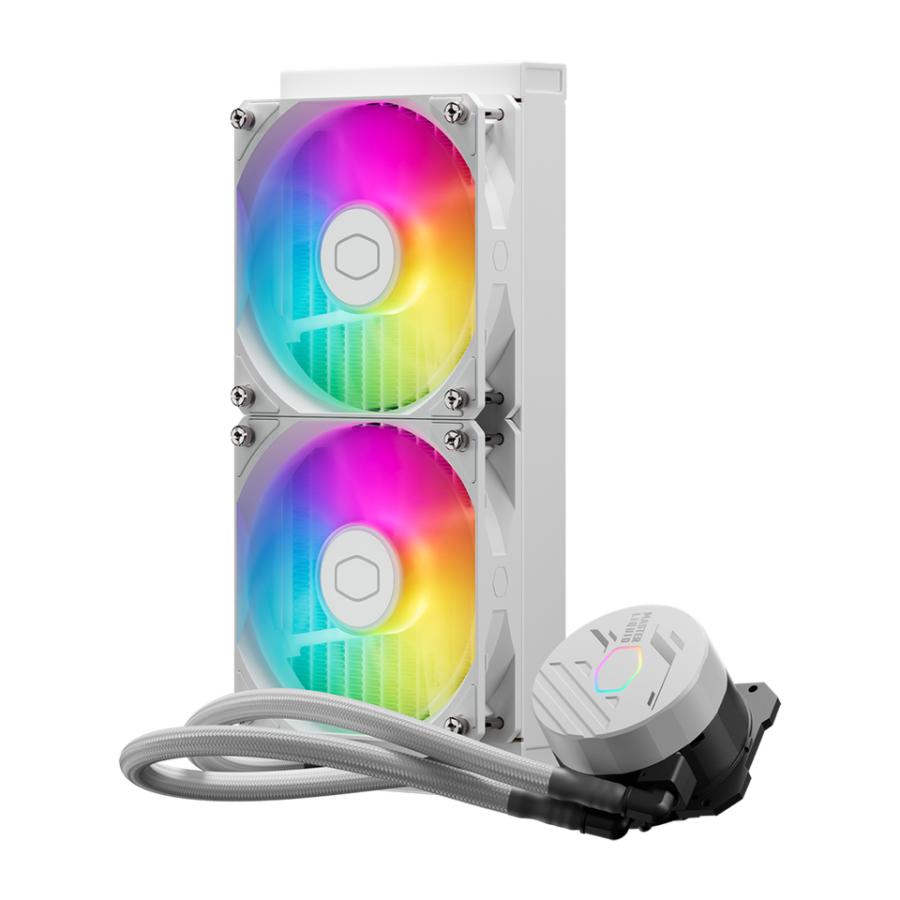 Coolermaster mlw-d24m-a18pa-rw masterliquid 240 core ii argb wit, 2x 120mm argb, 4-pins pwm