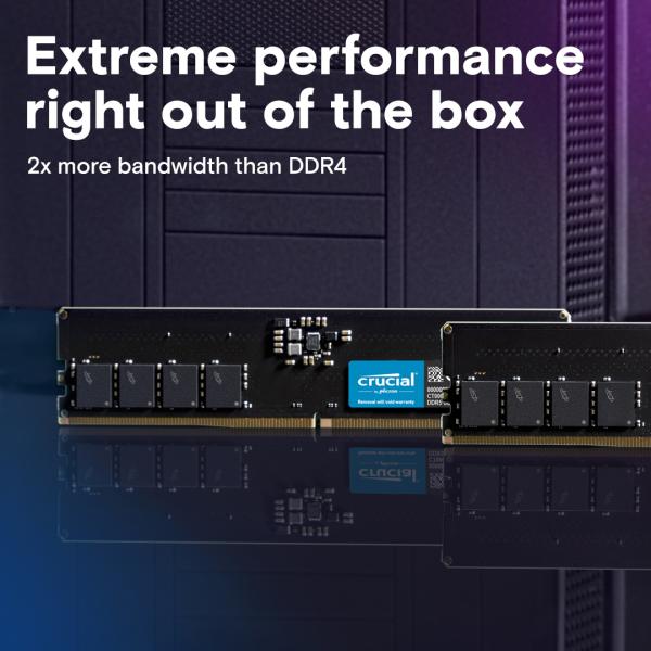 Crucial ct8g56c46u5 dimm, 8 gb, ddr5 5600 mhz, pc5-44800, ongebufferd