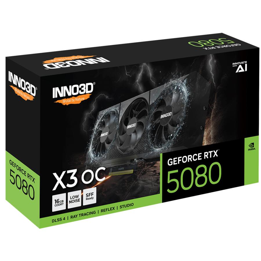 Inno3d n50803-16d7x-17603930 geforce rtx 5080 x3 oc, atx, 16gb, gddr7, 256-bit, 960gb s, pcie 5, 360w