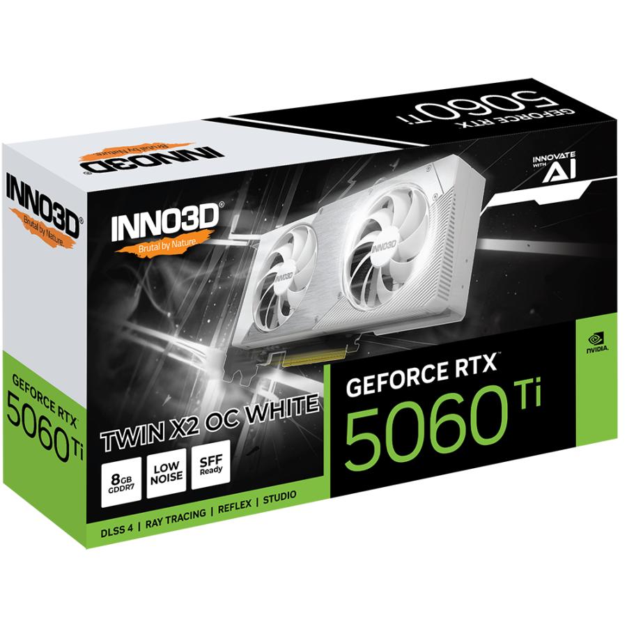 Inno3d n506t2-08d7x-193075w geforce rtx™ 5060 ti 8gb twin x2 oc white