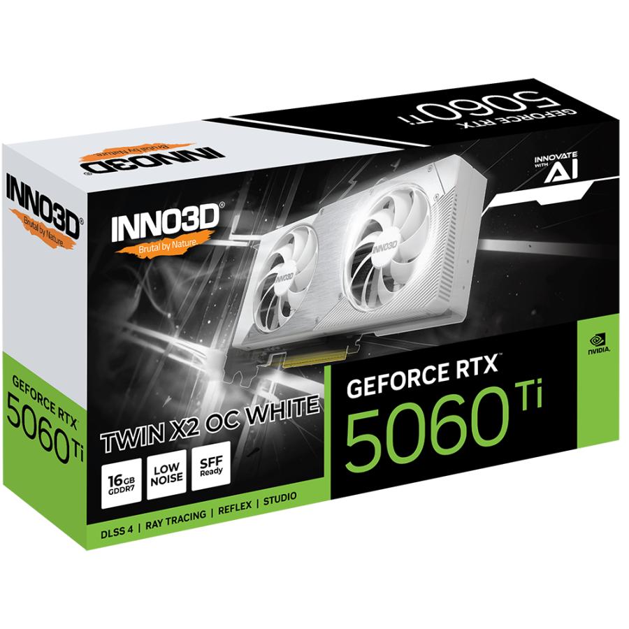 Inno3d n506t2-16d7x-191073w geforce rtx 5060 ti twin x2 oc white, 16gb, gddr7