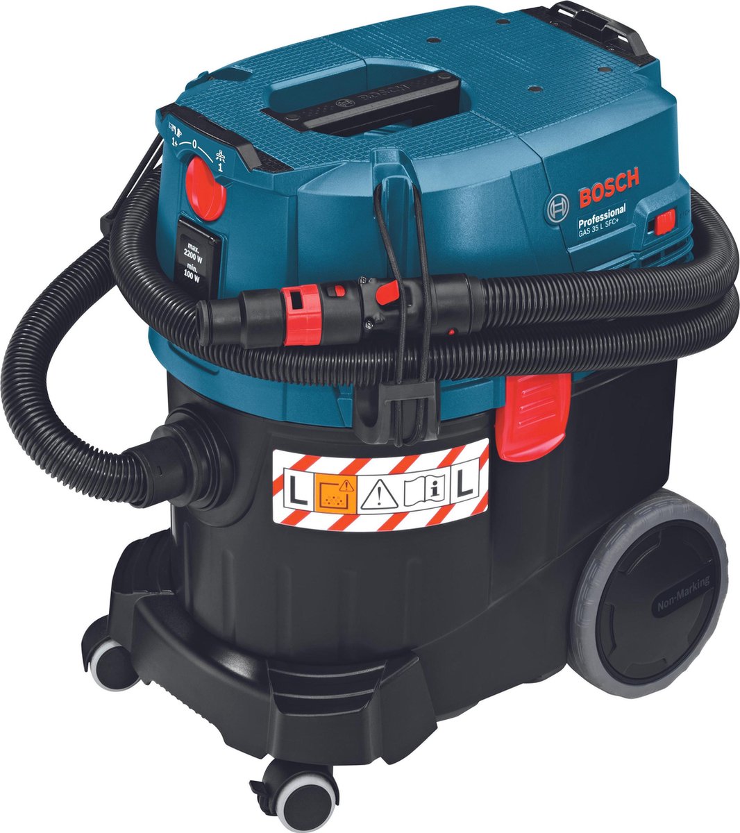 Bosch stofzuiger gas 35 l sfc + (nl+lux) (3 x zuigbuis verchroomd 0,35 m, afvoerzak, bochtstuk, sfc+-module, slang 3 m, ø 35 mm met gereedschapsmof, spleetmondstuk 250 mm, vlakke vouwfilter cellulose, vloerzuigmondset)