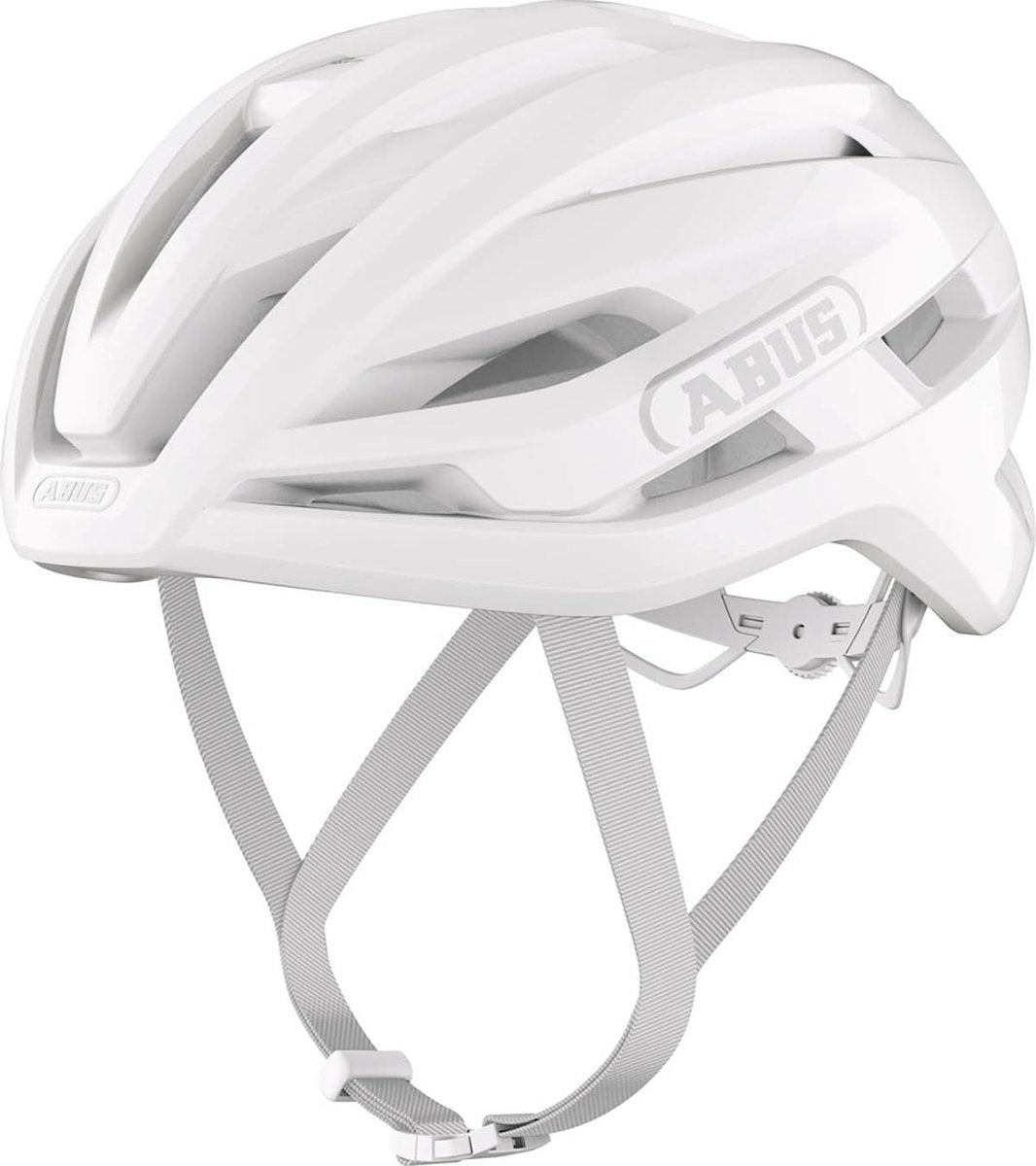 Abus fietshelm stormchaser ace pure white m - 54-58 cm - wit - geschikt voor gebruik op racefietsen - gravelbikes - 220 g