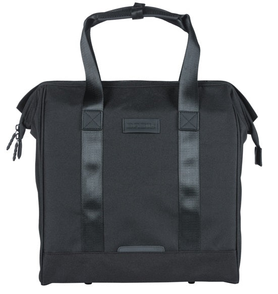 Basil tas grand fietsshopper zwart | mik hooks | 23l