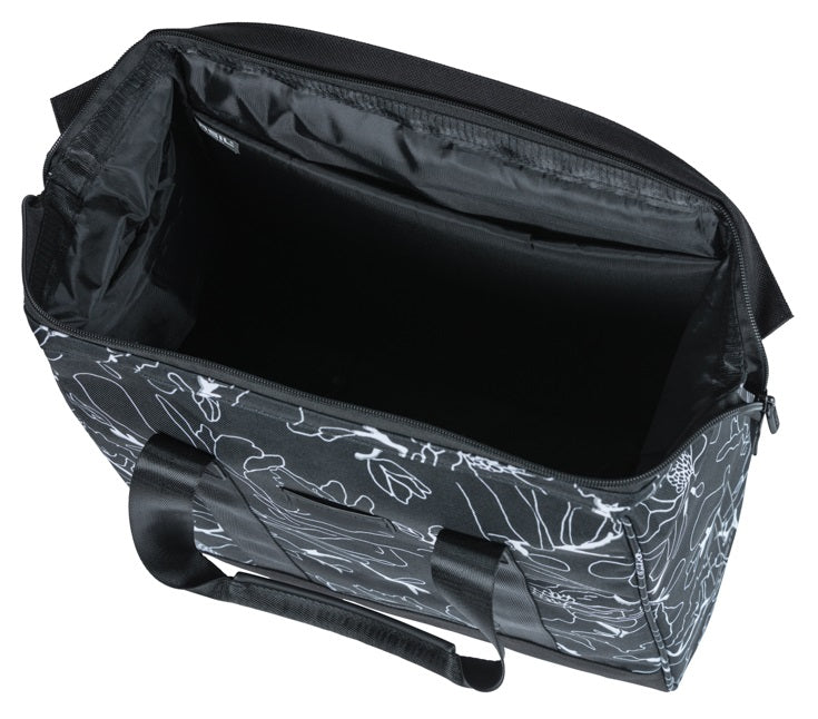 Basil fietsshopper grand flower mik 23l 12 x 35 x 35 cm - zwart