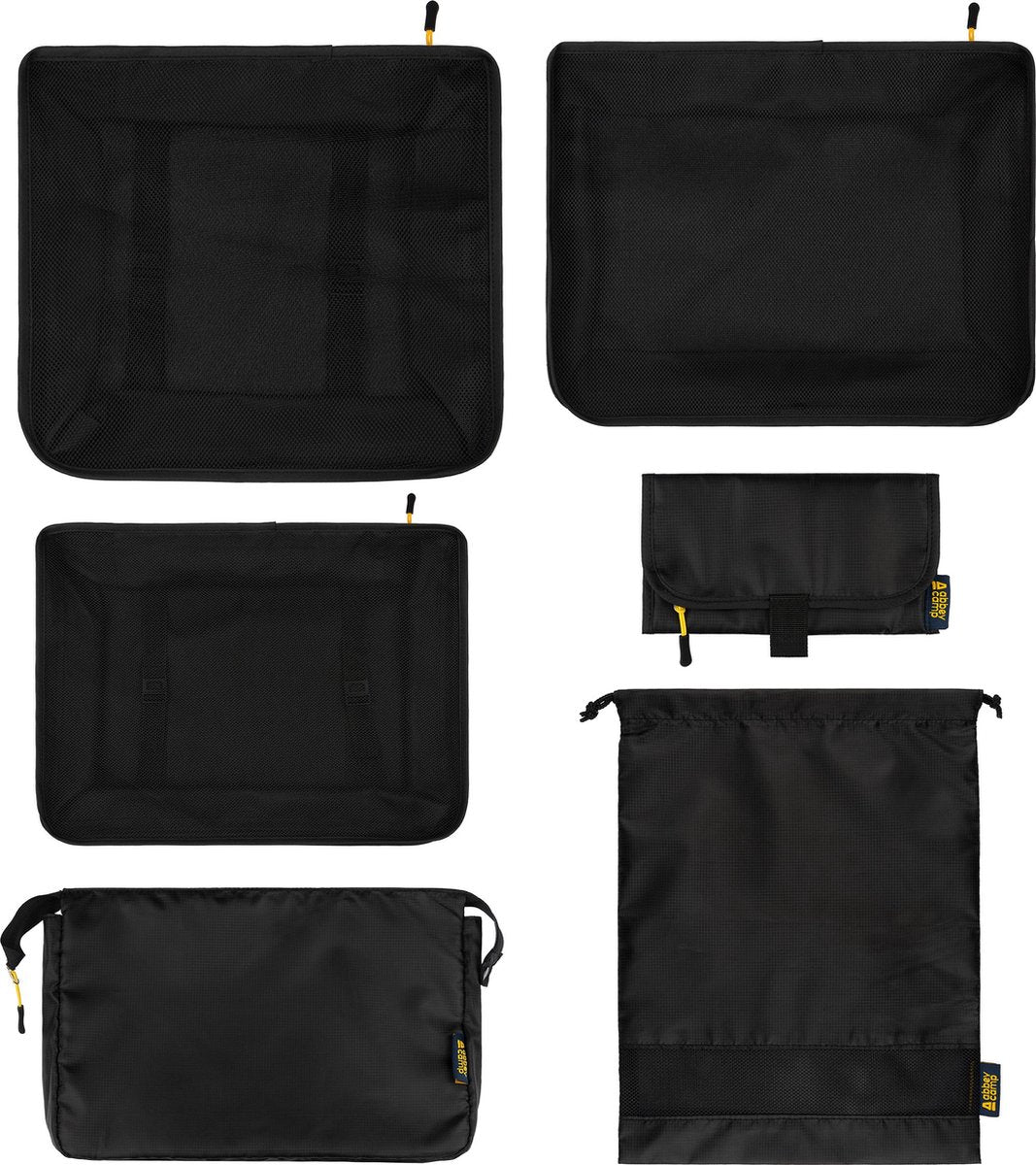 Abbey camp packing cubes - set van 6 - zwart - • paris-006 •