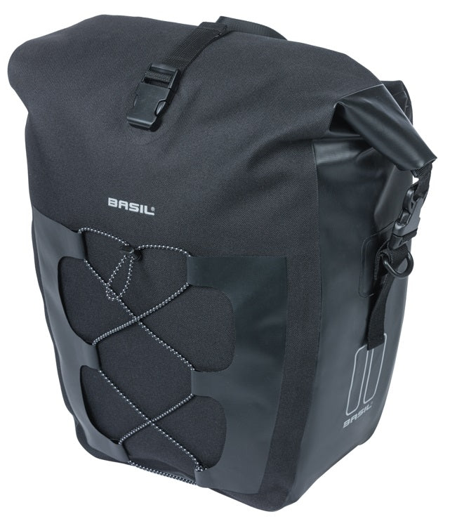 Basil enkele tas navigator waterproof l mik 25-31l 14 x 26 x 42 cm - zwart
