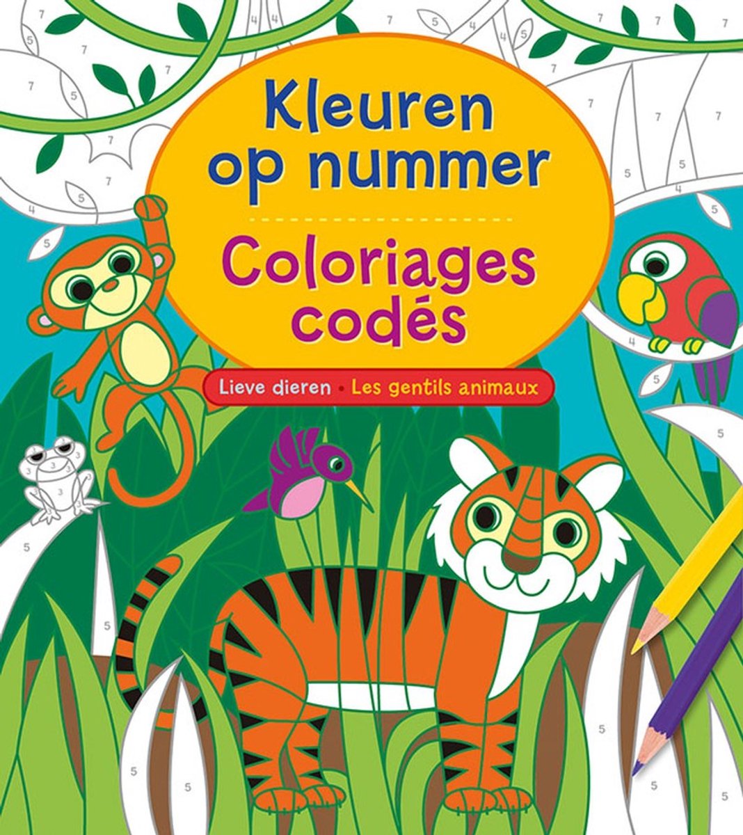 Deltas kleuren op nummer - lieve dieren les gentils animaux - coloriages codés