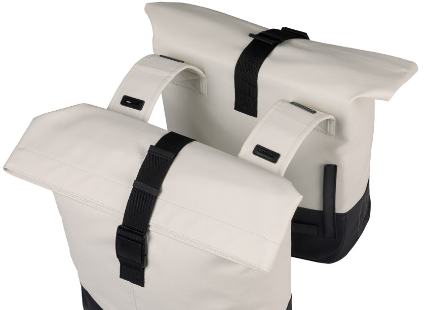 Basil tas cove dubbel wit zwart | 32l