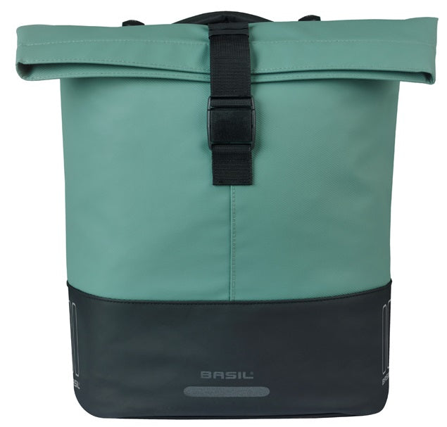 Basil dubbele fietstas cove mik 28-32l 14 x 29 x 36 cm - groen zwart