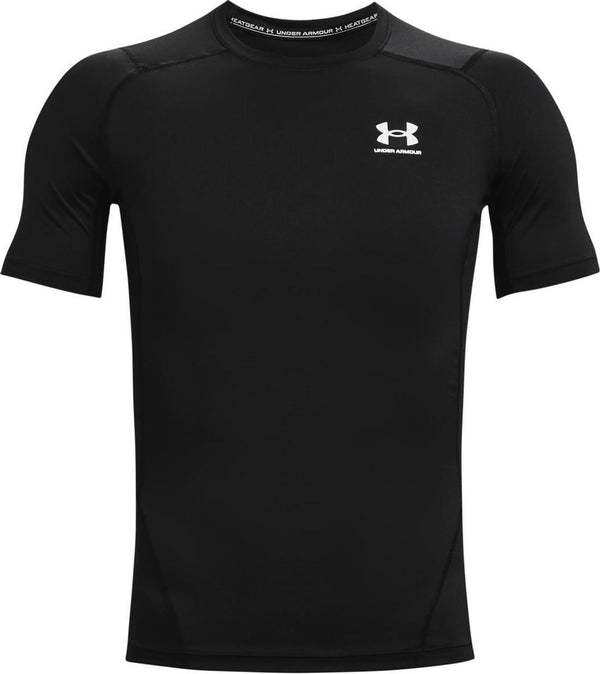 Under armour ua hg armour comp ss-blk heren sportshirt - zwart - wit l