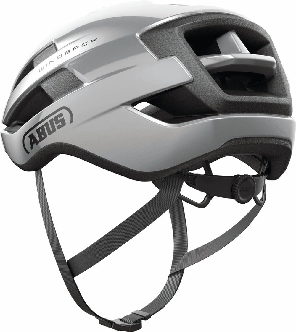 Abus fietshelm wingback gleam silver l - 57-61 cm - zilver - geschikt voor gebruik op racefietsen - gravelbikes - 270 g