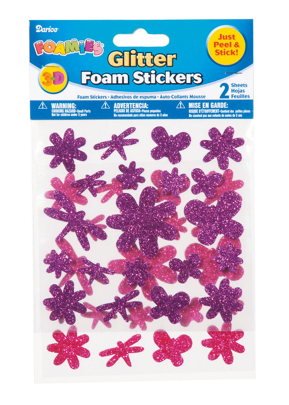 Darice • glitter foam stickers flowers bugs