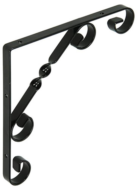 1014757 - rustieke gedraaide konzool zwart 200x200x13mm | 12 stuks