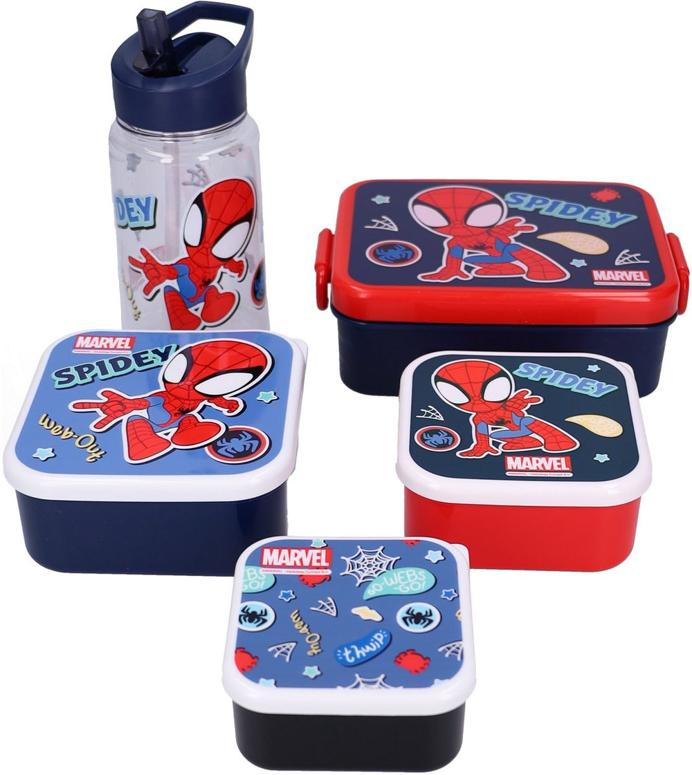 Vadobag spidey lunch bunch lunch set - drinkbeker - lunchbox - snackbox (3in1) - blauw