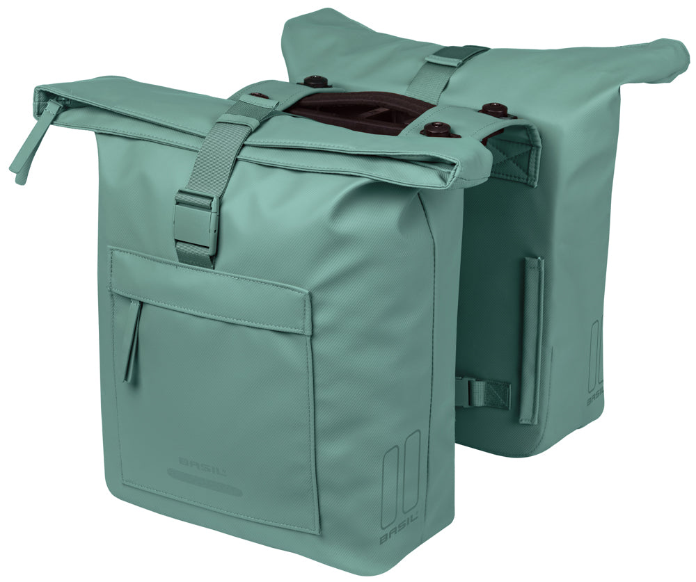 Basil dubbele fietstas brooklyn mik 41l 14 x 30 x 37 cm - groen