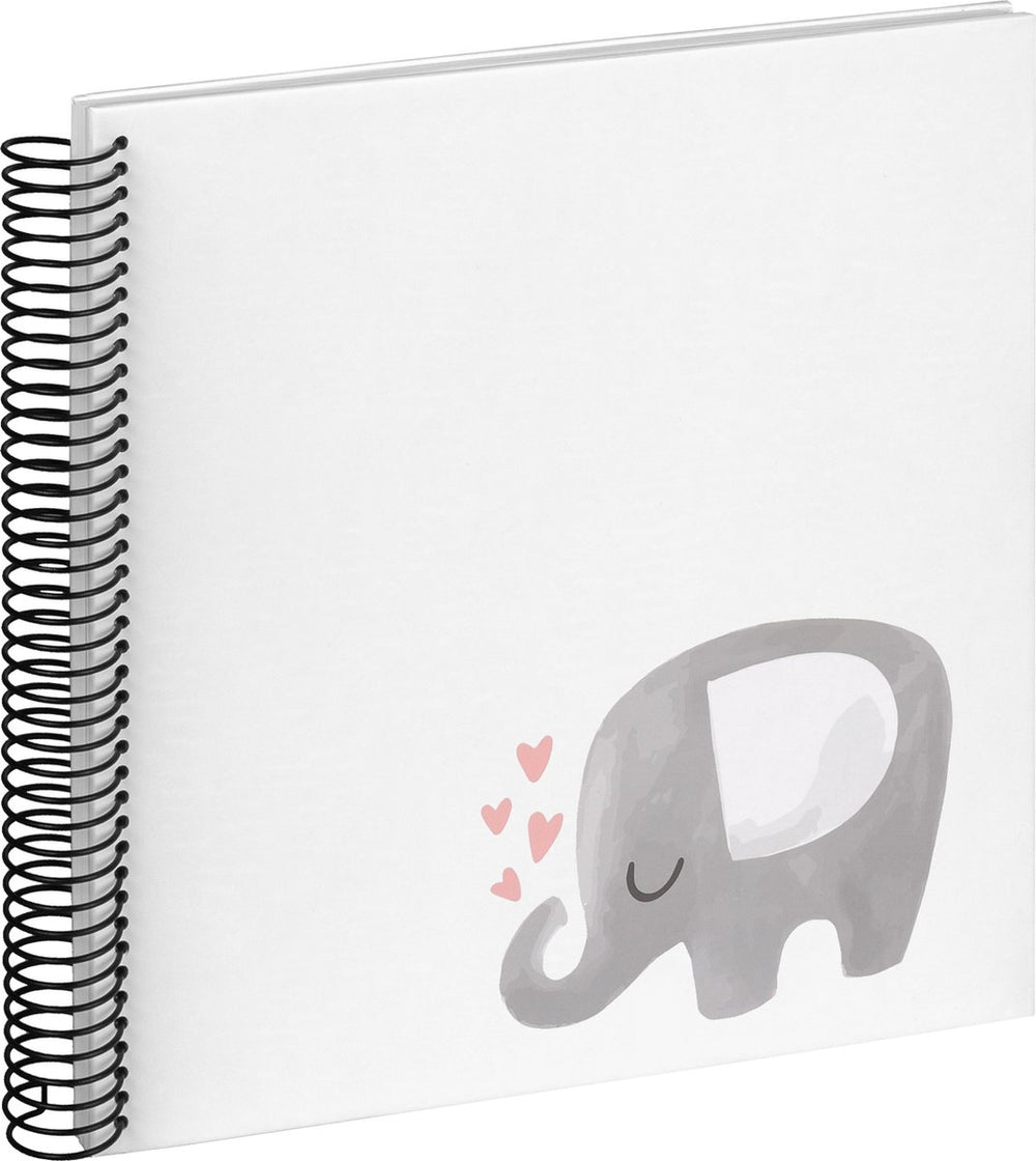 Walther sa-133 olifant hearting - spiraal album - formaat 25x25 cm - wit olifant