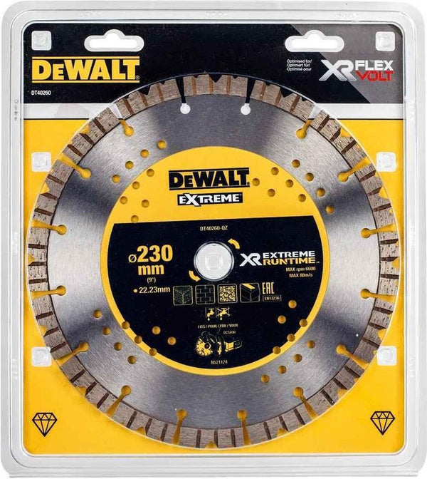 Dewalt extreme serie - diamantschijf - 230 mm - segment hoogte 12 mm - voor dcs690