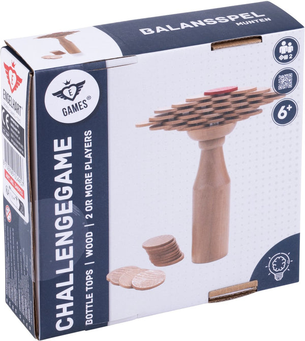Longfield balansspel met munten – spel voor 2 of meer spelers – oog-handcoördinatie – behendigheidsspel voor kinderen en volwassenen – engelhart