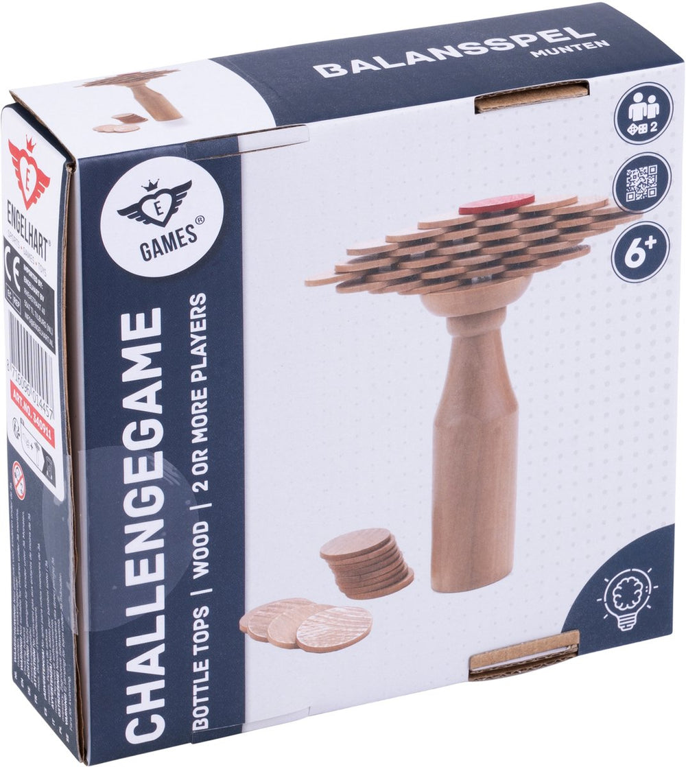 Longfield balansspel met munten – spel voor 2 of meer spelers – oog-handcoördinatie – behendigheidsspel voor kinderen en volwassenen – engelhart