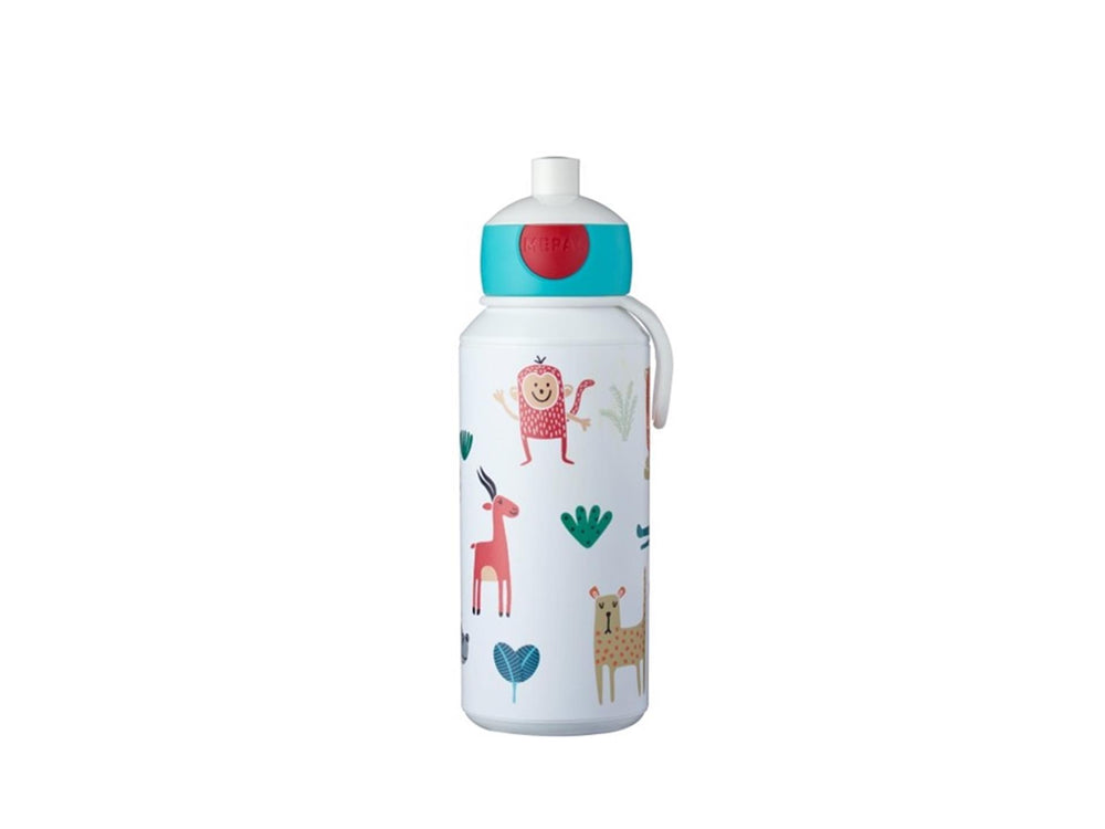 Mepal pop-up drinkfles campus - 400 ml - sluit goed af - drinkbeker voor kinderen - animal friends