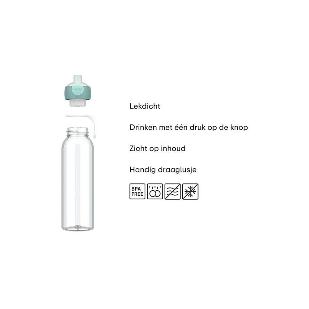 Waterfles pop-up campus 500 ml - stoer roze