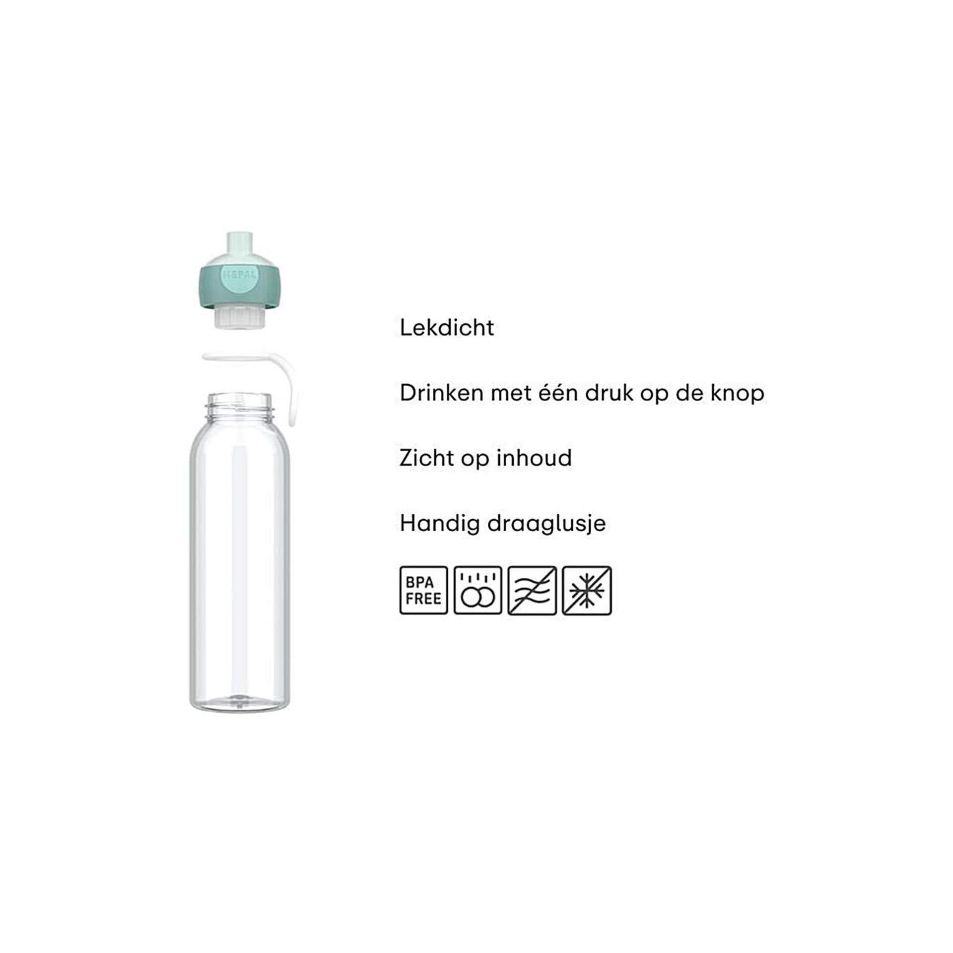 Waterfles pop-up campus 500 ml - stoer blauw