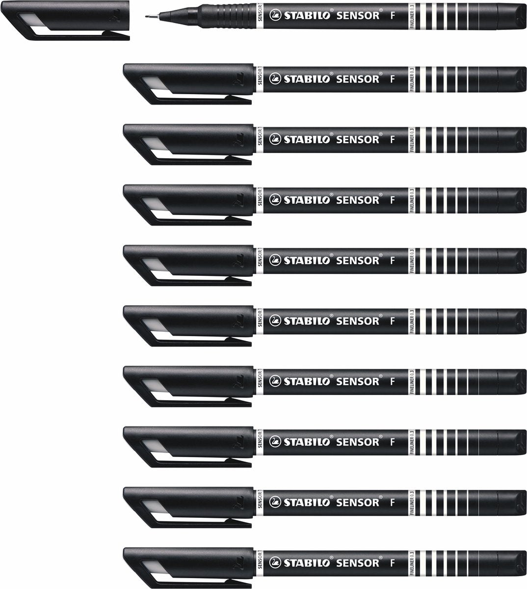 Stabilo sensor - fineliner 0.3 mm - zwart - doos 10 stuks