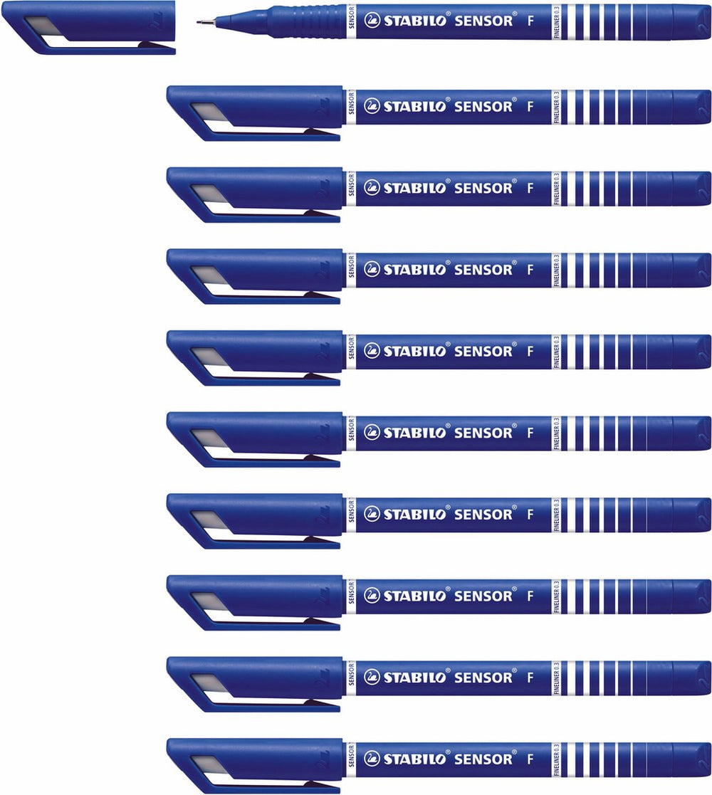 Stabilo sensor - fineliner 0.3 mm - blauw - doos 10 stuks