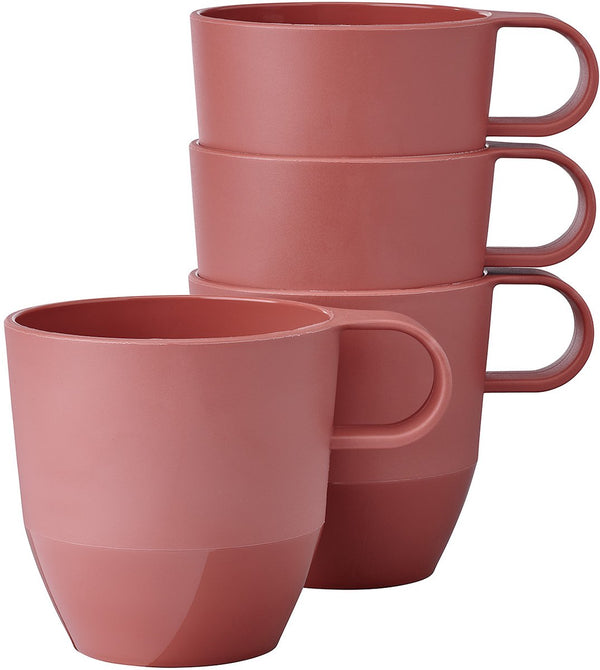 Mepal mok silueta - 4x 300 ml - koffiebeker - vivid mauve