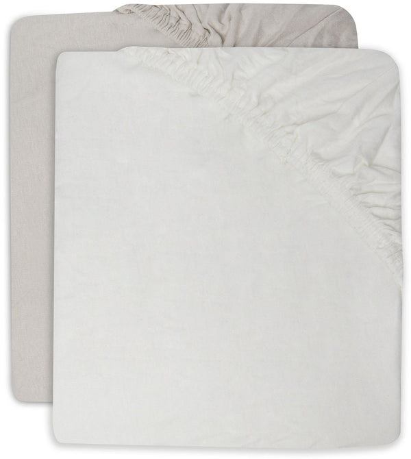Jollein hoeslaken jersey 60x120cm ivory nougat (2pack)